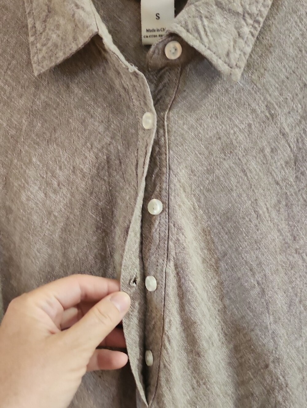 Fashion Trail Taupe Long-Sleeve Shirt Dress Sz S Minimalist - Picture 5 of 9